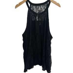 Black Lace Goth Torrid Plus Size 2X High Neck Victorian Office Career Blouse